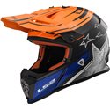 LS2 Helm MX437 Fast Core schwarz orange Motocross Helm